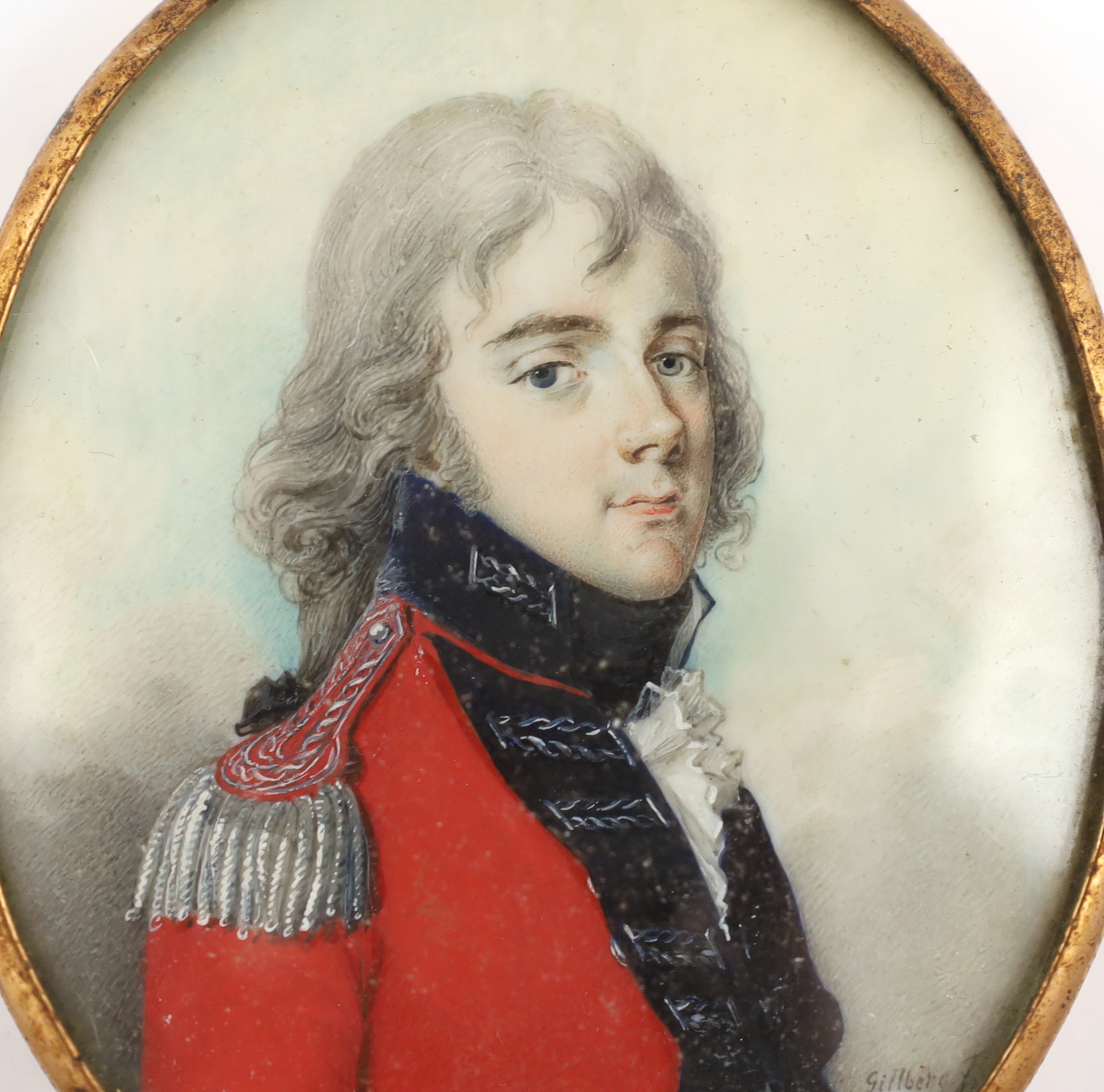 Jacob Axel Gillberg (Swedish, 1769-1845), Portrait miniature of an army officer, watercolour on ivory, 7.3 x 6cm. CITES Submission reference 5V74WA8F